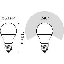 Лампа светодиодная Gauss Led A60-dim E27 11Вт 3000К диммируемая
