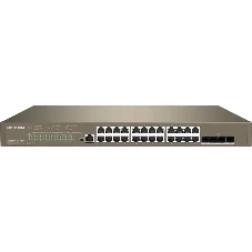 Коммутатор управляемый PoE IP-COM G5328XP-24-410W L3, 26 портов, 24x1 Гбит/с, SFP+ 4x10 Гбит/с