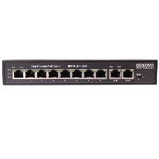 Коммутатор OSNOVO SW-20820(120W), 8×100 Мбит/с PoE + 2×1 Гбит/с, неуправляемый