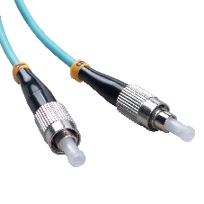 Патч-корд оптический Cabeus Tight Buffer, Duplex FC/FC, OM3 50/125, LSZH, 1м, d= 3мм, черный хвостовик, аква