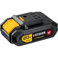 Дрель-шуруповерт STEHER CD-200-1, 20 В, 2 Ач, 45 Нм, бесщеточный