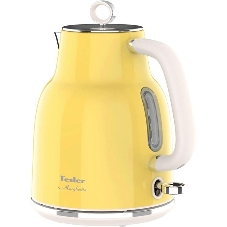 Чайник электрический Tesler KT-1760 желтый, 1.7 л, 2200 Вт, скрытый нагревательный элемент