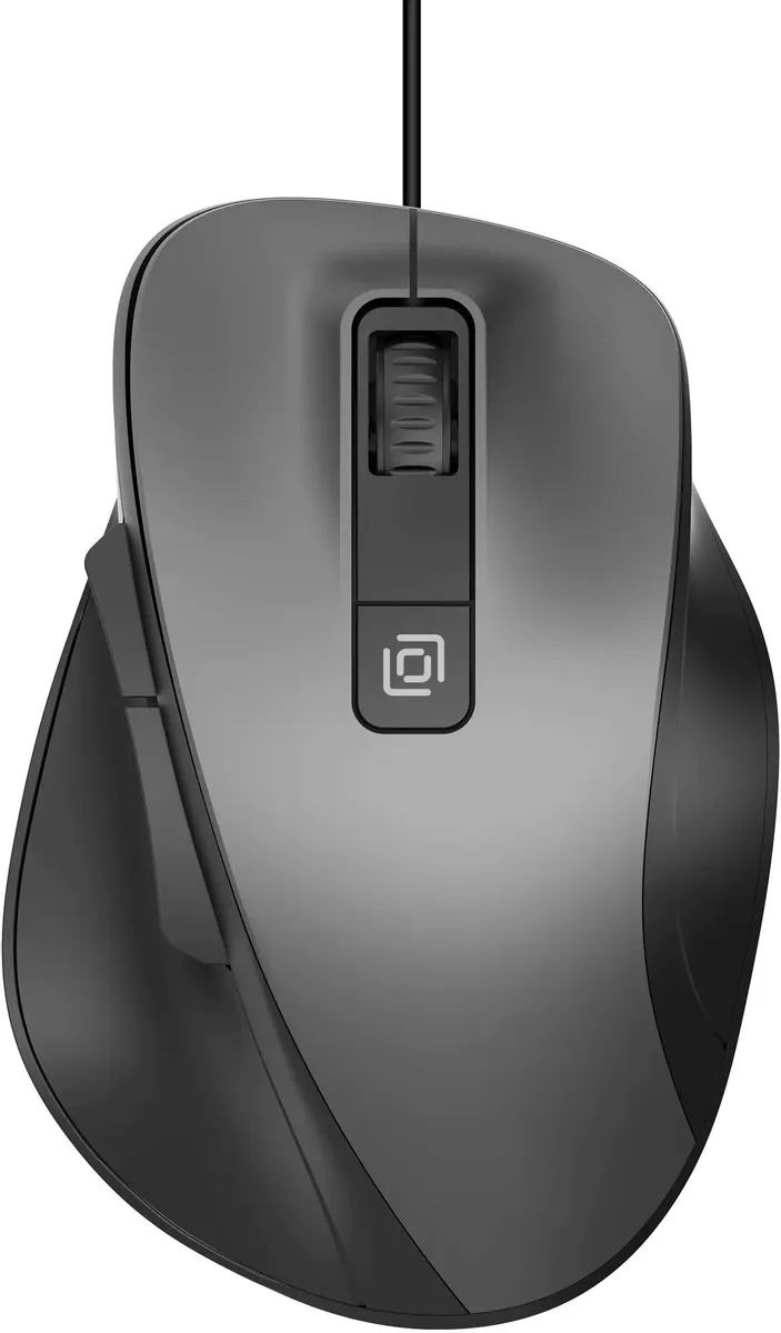 Мышь проводная Oklick 504M черный/серый, 3600 dpi, USB, кнопки - 6