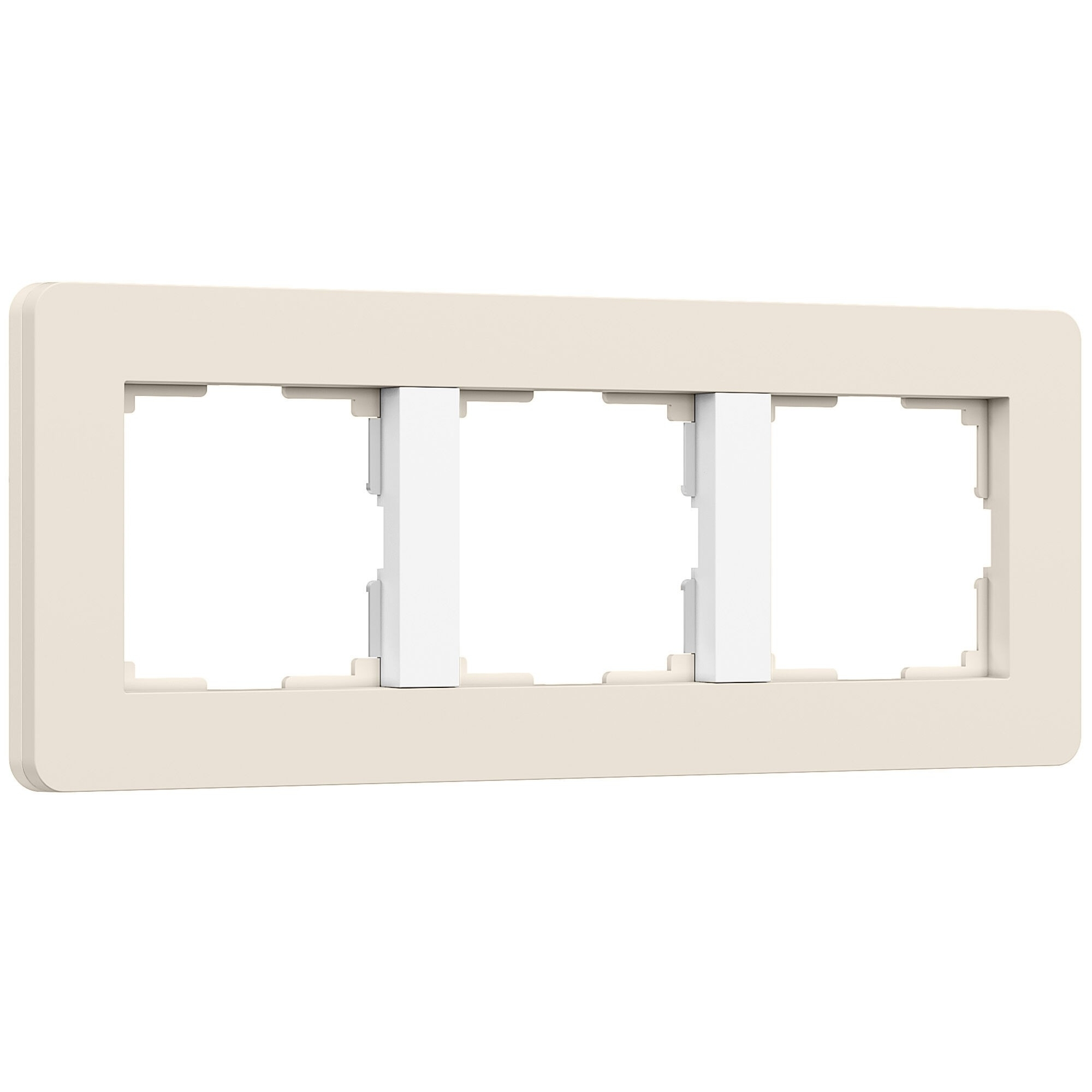 Рамка на 3 поста WERKEL Split (айвори/белый, soft-touch) W0033066