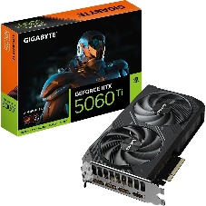 Видеокарта Gigabyte GeForce RTX 5060Ti Windforce OC, NVIDIA RTX 5060 Ti, 16G GDDR7, 128 бит, PCI-e 5.0, 1xHDMI, 3xDP, 2587 МГц