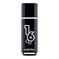 Флешка USB Smartbuy Glossy series Black (SB16GbGS-K), 16Gb, USB 2.0, R/W 25/15, черный