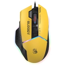 Мышь проводная A4Tech Bloody W95 Max Sports желтый/серый, 12000 dpi, USB, кнопки - 10