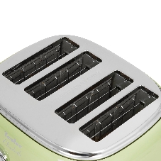 Тостер TESLER TT-445 зеленый, 1500 Вт, 4 слота