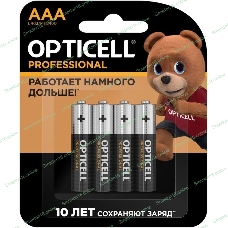 Элемент питания алкалиновый AAA/LR03 (блист. 4шт) Professional Opticell 5052002