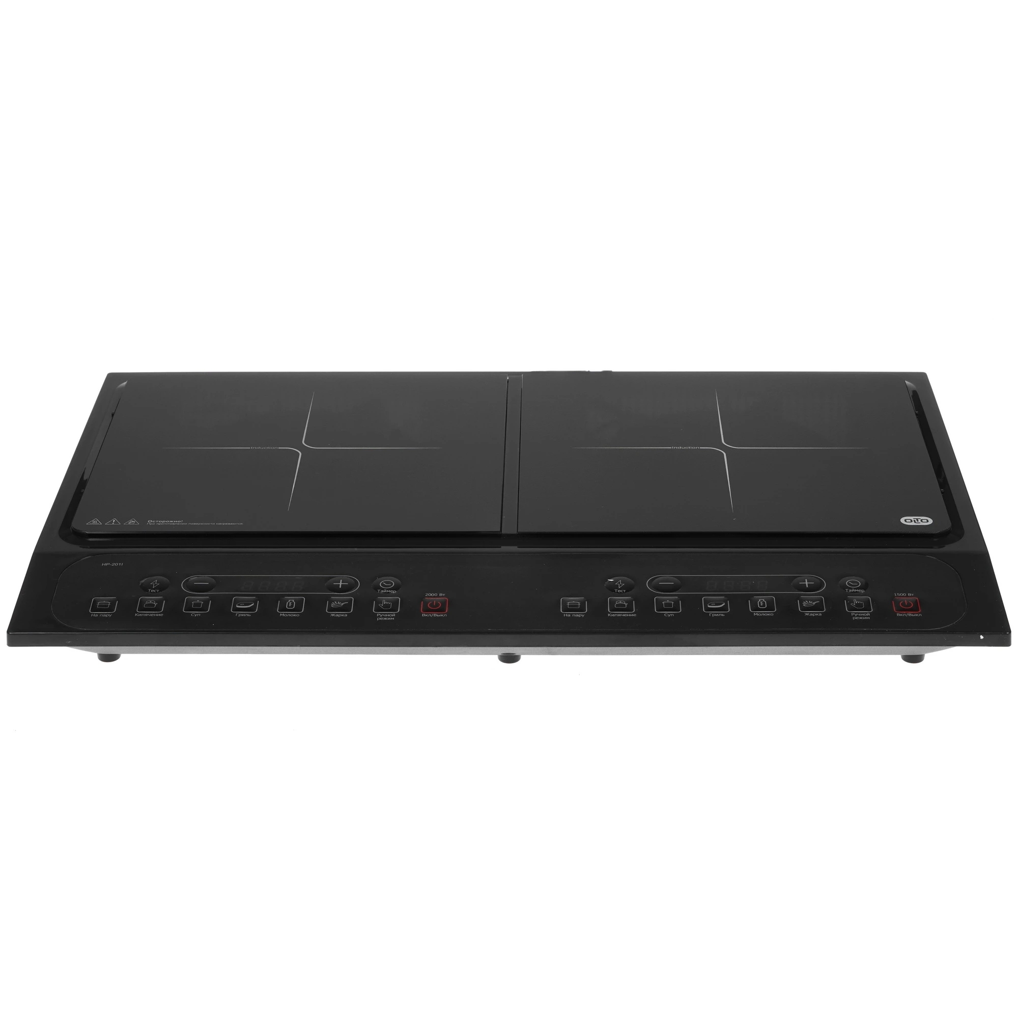 Плита настольная электрическая OLTO HP-201I чёрный, 3.5 кВт, индукция, конфорки - 2, стеклокерамика, сенсор