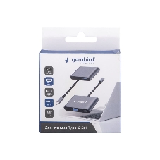 USB-концентратор Gembird UHB-D8, USB Type-C, PD100W, Jack 3,5, HDMI, VGA, USB Type-C