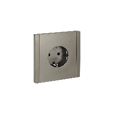 Розетка IEK FORTE&PIANO FP515 1-местная с заземлением с защитными шторками винтовое крепление 16А сталь