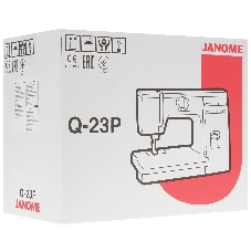 Швейная машина Janome Q-23P белый/рисунок, электромеханическая, вертикальный качающийся, 24 операции, автоматическая петля
