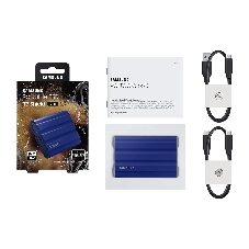 Внешний SSD Samsung T7 Shield, 1TB, USB 3.2 Gen 2 Type-C, R/W 1050/1000, синий