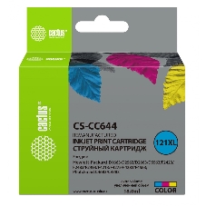 Картридж струйный Cactus CS-CC644 №121XL трехцветный (18 мл.) для HP DJ D1663/D2500/D2563/D2663/D5563/F2423/F2493/F4213/F4275/F4280/F4283/F4583/PS C4683/C4783