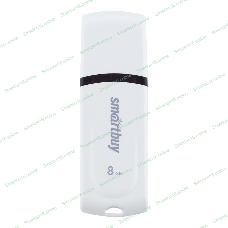 Флешка USB Smartbuy Paean (SB8GBPN-W), 8Gb, USB 2.0, R/W 15/5, белый