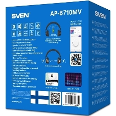 Беспроводные/проводные наушники Sven AP-B710MV черный, полноразмерные, Bluetooth + Jack 3.5 мм, складная конструкция, до 22 ч