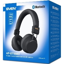 Беспроводные/проводные наушники Sven AP-B710MV черный, полноразмерные, Bluetooth + Jack 3.5 мм, складная конструкция, до 22 ч