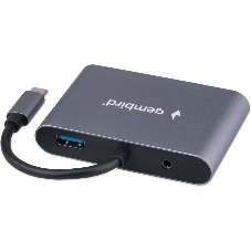 USB-концентратор Gembird UHB-D8, USB Type-C, PD100W, Jack 3,5, HDMI, VGA, USB Type-C