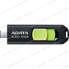 Флешка USB ADATA UC300 (ACHO-UC300-128G-RBK/GN), 128Gb, Type-C USB 3.2, R/W 100/30, черный/зеленый