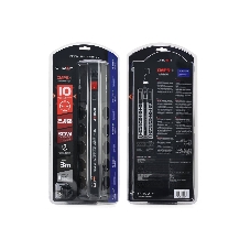 Сетевой фильтр CROWN CMPS-11 черный, 10 розеток, 3 м