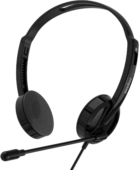 Гарнитура Rapoo H102 чёрный, проводная, 3.5 мм