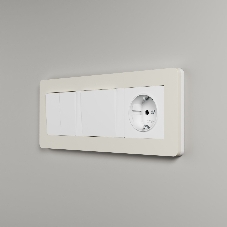 Рамка на 3 поста WERKEL Split (айвори/белый, soft-touch) W0033066
