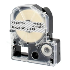 Картридж ленточный Cactus CS-LK3TbN черный шрифт, прозрачный фон (9 мм, 9 м) для Epson LW300/LW400/LW700/LW600P/LW1000P/K400/Z700/Z900