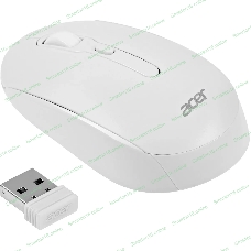 Мышь беспроводная Acer OMR308 белый, 1600 dpi, радиоканал, Bluetooth, USB, кнопки - 4