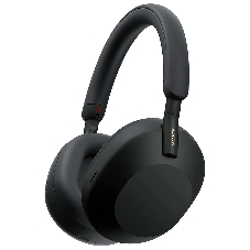 Беспроводные/проводные наушники Sony WH-1000XM5 черный, полноразмерные, Bluetooth + проводной, активное шумоподавление, до 30 ч
