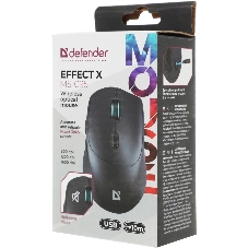 Мышь беспроводная Defender Effect X MS-095 черный, 1600 dpi, радиоканал, USB, кнопки - 6