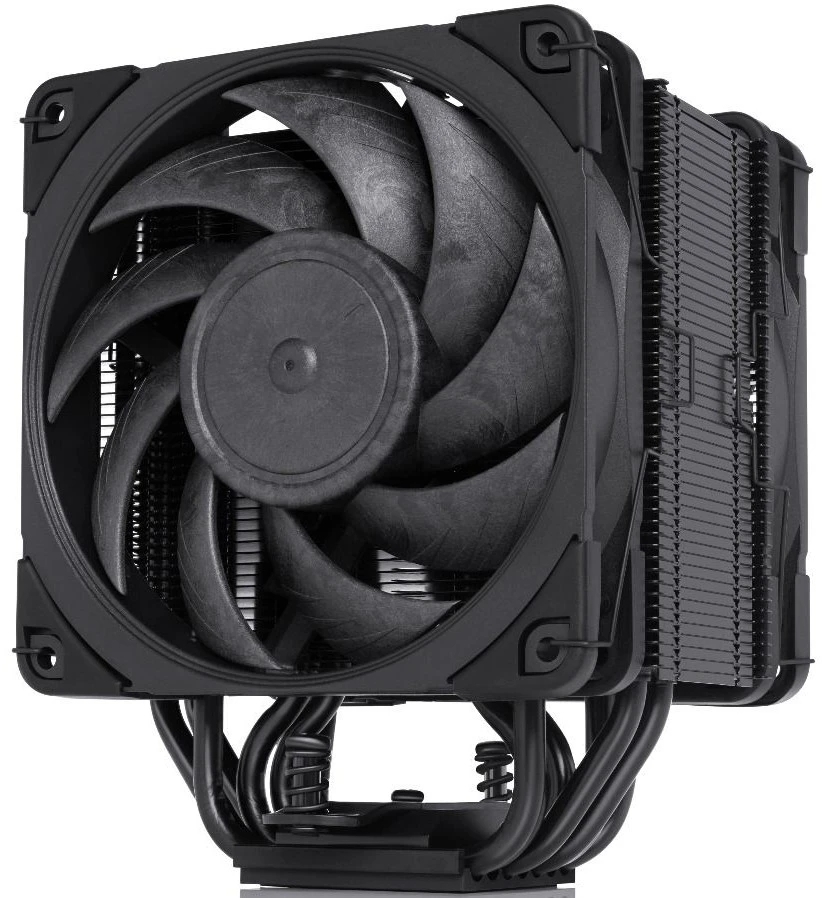 Кулер для процессора Noctua NH-U12A chromax черный, 120 мм, медь, 450-2000 об/мин, 22.6 дБ, 4 pin PWM, 169 Вт, высота 158 мм