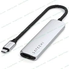 USB-концентратор Satechi 4-in-1 USB-C Slim Multiport Adapter 4K (Type-C, HDMI, 2x Type-A), до 80 Вт, Серебристый Док-станция ST-P4SS