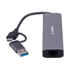 Док-станция Gembird UHB-D7, USB Type-C + USB, 3хUSB3.1, Type-C, RJ45, USB