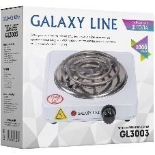 Плита настольная электрическая Galaxy Line GL3003 белый, 1 кВт, ТЭН, конфорки - 1, эмаль, поворотные переключатели