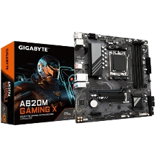 Материнская плата Gigabyte A620M GAMING X, Micro-ATX, AM5, AMD A620, 4xDDR5, 4xSATA, 1xM.2, 1xPCI-E 4.0 x16, 1xPCI-E x1, 1xHDMI, 1xDP, 1x 1Gb LAN, 1xUSB 3.2 Gen 2, 2xUSB 2.0, 2xUSB 3.2 Gen 1, 3x3.5мм, 7.1, ATX