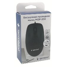 Мышь проводная Gembird MOP-200 черный, 1000 dpi, USB, кнопки - 3