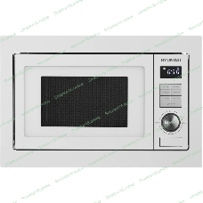 Микроволновая печь встраиваемая Hyundai HBW 2544 WG белый, 25 л, 900 Вт, переключатели - кнопки/поворотный механизм
