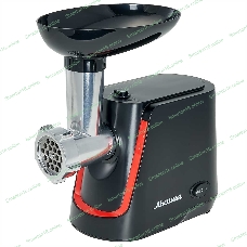 Мясорубка электрическая АКСИНЬЯ КС-2000 черный, 2000 Вт, 1.7 кг/мин, реверс, защита от перегрузки, насадки - 4