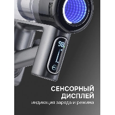 Пылесос вертикальный Zigmund & Shtain ZVC-1510 серый, питание от аккумулятора, 450 Вт, уборка суxая/влажная, пылесборник 0.5 л