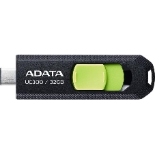 Флешка USB ADATA UC300 (ACHO-UC300-32G-RBK/GN), 32Gb, Type-C USB 3.2, R/W 100/30, черный/зеленый