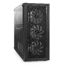 Компьютерный корпус Miditower ExeGate EVO-5001A-600NPX (ATX, БП 600NPX с вент. 12 см, 2хUSB+1хUSB 3.0+HD Audio, черный, 3 вент.12см с RGb подсветкой, боковая панель - закаленное стекло)