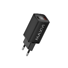 Сетевое зарядное устройство Maxvi A402PD LED 33W, 1xUSB-A, 1xUSB-C, черный