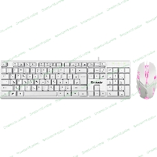 Комплект клавиатура+мышь Defender Motion C-977 проводной, USB, 1600 DPI, белый