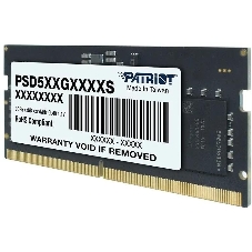 Оперативная память Patriot Signature, DDR5, 8GB (1x8 GB), 5600 MHz, CL46, SO-DIMM