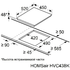 Электрическая варочная панель HOMSair HVС43BK Hi-Light, независимая, черный