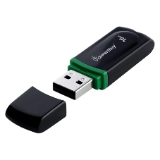 Флешка USB Smartbuy Paean Black (SB16GBPN-K), 16Gb, USB 2.0, R/W 15/5, черный/зеленый