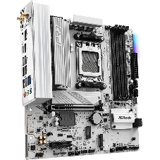 Материнская плата ASRock B850M Pro RS WiFi White, AM5, AMD B850, 4xDDR5, 4xSATA, 3xM.2, 1xPCIe 5.0 x16, 1xPCIe 4.0 x4, 1xHDMI, 1xDP, 1x2.5Gb LAN, Wi-Fi 6E, Bluetooth 5.3, 1xUSB-C 10Gbps, 1xUSB-A 10Gbps, 2xUSB-A 5Gbps, 4xUSB-A 2.0, 3x3.5 мм, 7.1, mATX