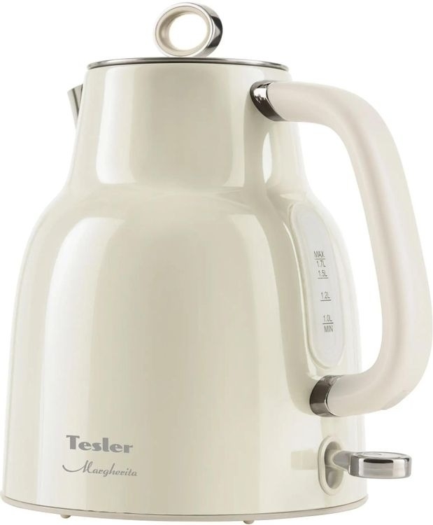 Чайник электрический Tesler KT-1760 бежевый, 1.7 л, 2200 Вт, скрытый нагревательный элемент