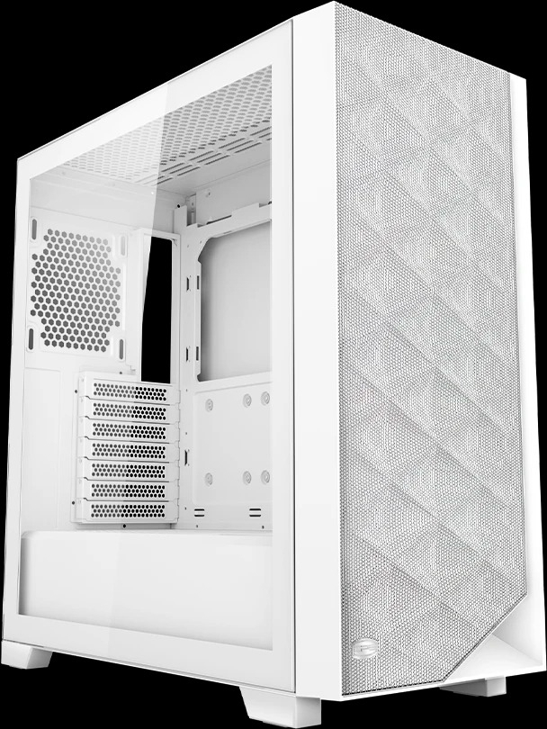 Компьютерный корпус без блока питания Case PCCooler C3D510 WH, Midi-Tower, TG, Mesh, no fans, 2xUSB-A 3.0, E-ATX, ATX, mATX, mITX белый